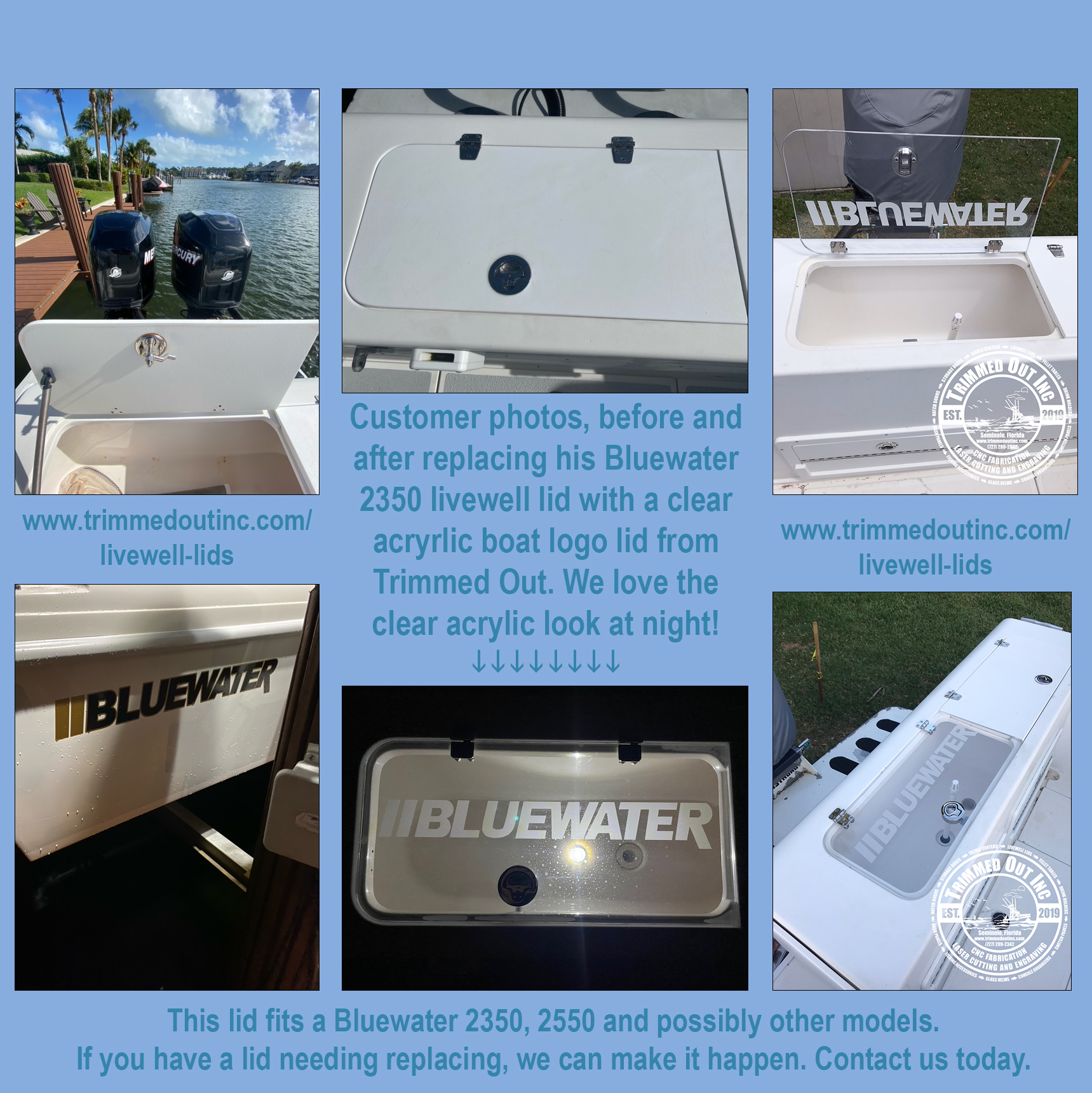 Bluewater 2350-2550 Livewell Lid