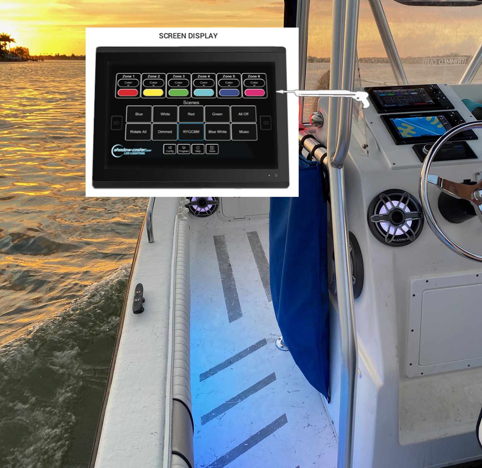 shadow caster marine multi function display LED lighting